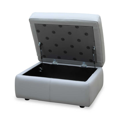G Plan ‘Seattle’ H008 Durham Grey Leather Storage Footstool