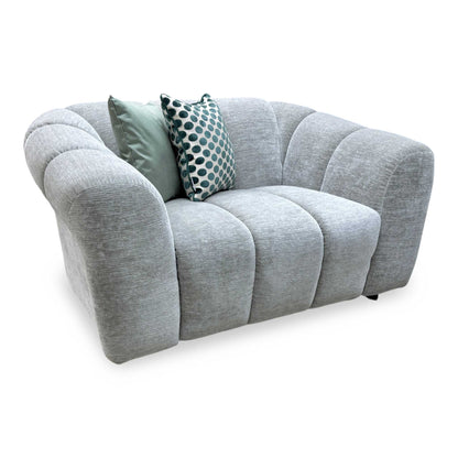 'Rhianna' Aston Lead Grey Fabric Cuddler Chair