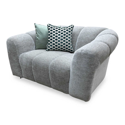 'Rhianna' Aston Lead Grey Fabric Cuddler Chair