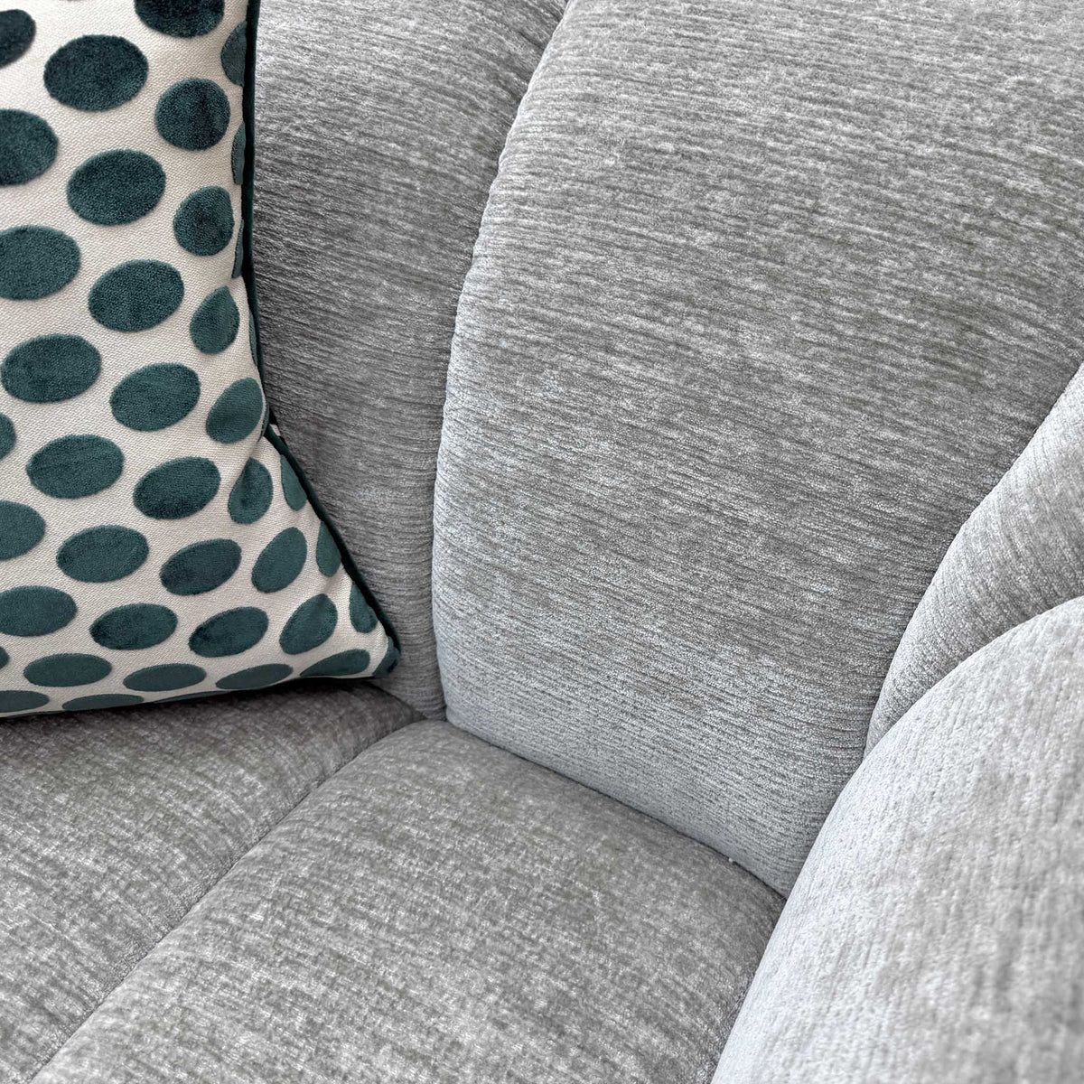 'Rhianna' Aston Lead Grey Fabric Cuddler Chair