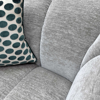 'Rhianna' Aston Lead Grey Fabric Cuddler Chair