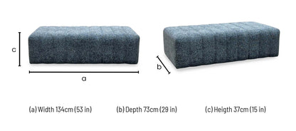 'Retreat’ Odyssey Subzero Dark Grey Fabric Designer Footstool