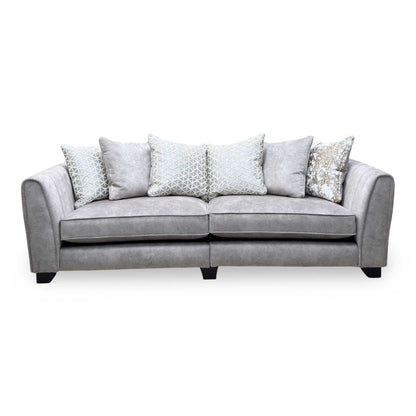 Mariah Dapple Silver-Tri No Insert Velvet Fabric 4 Seater Scatter Back Split Frame Sofa – view 4