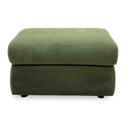 G Plan 'Kingsbury' A902 Plush Vine Green Velvet Fabric Storage Footstool