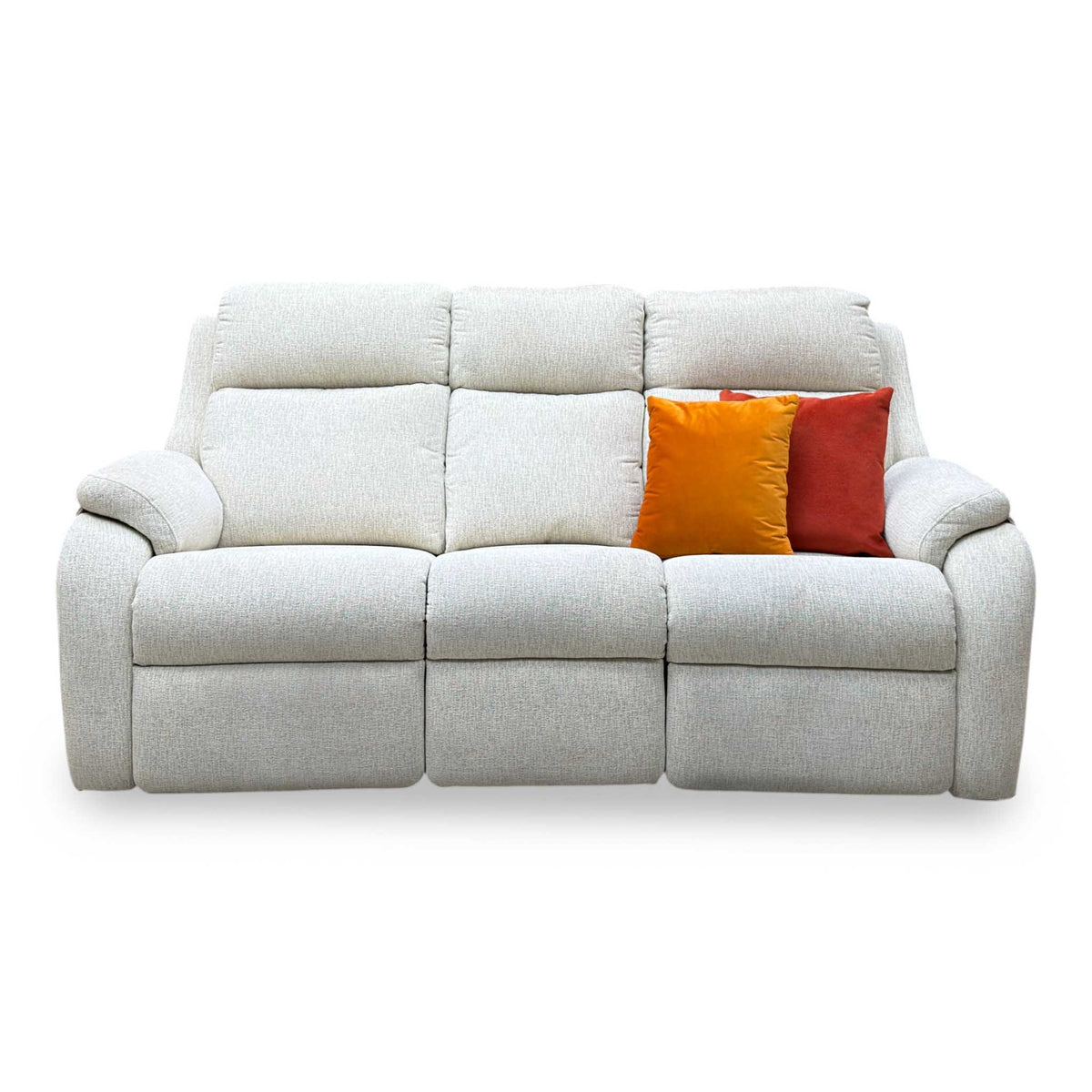 G Plan 'Kingsbury' C931 Rush Cream Fabric 3 Seater Power Recliner Sofa with Power Headrests and Power Lumbar