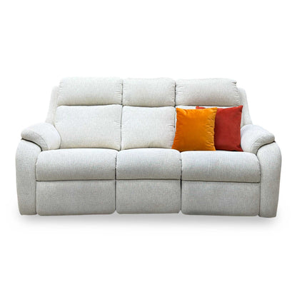 G Plan 'Kingsbury' C931 Rush Cream Fabric 3 Seater Power Recliner Sofa with Power Headrests and Power Lumbar