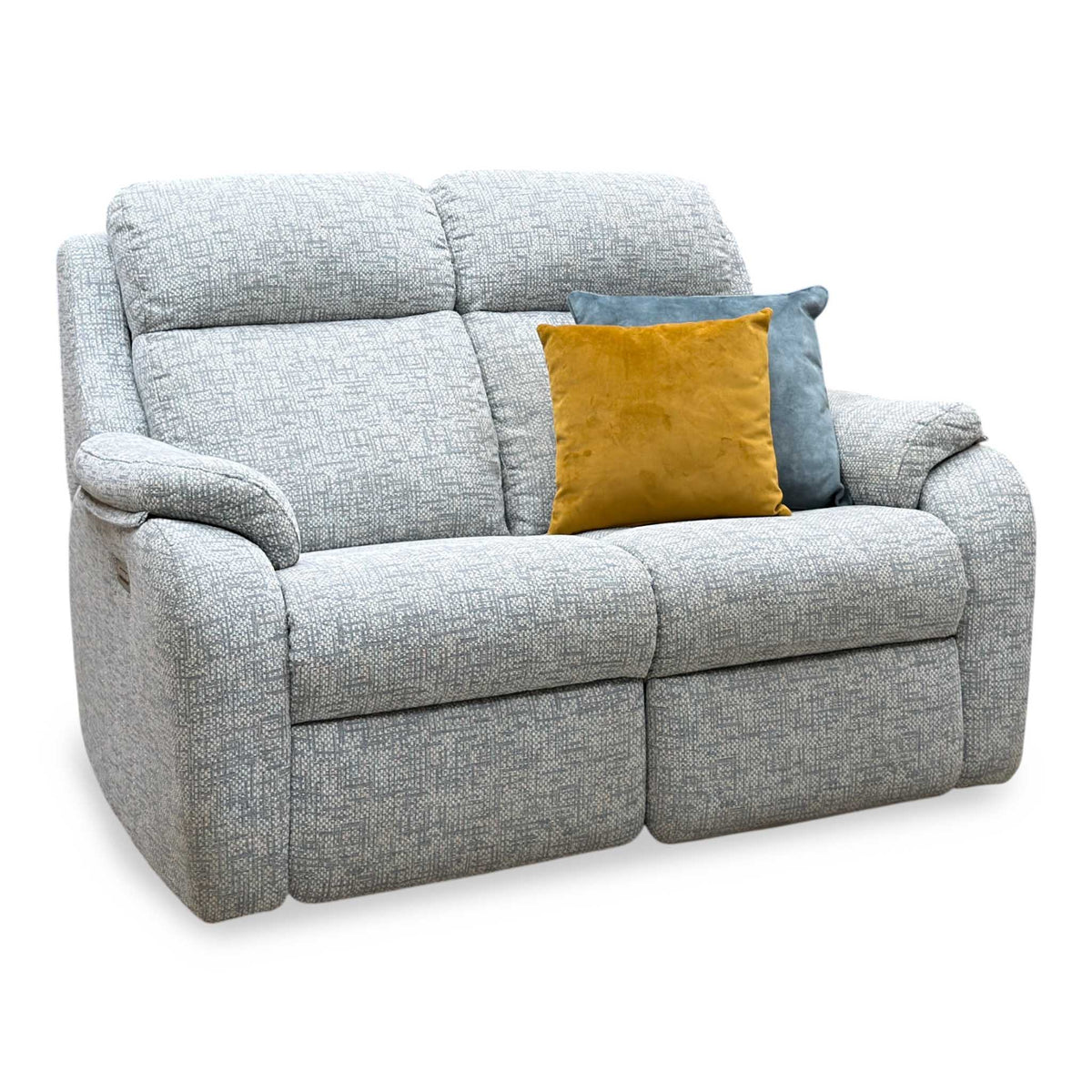 G Plan 'Kingsbury' B030 Remco Light Grey Fabric 2 Seater Power Recliner Sofa with Power Headrests and Power Lumbar