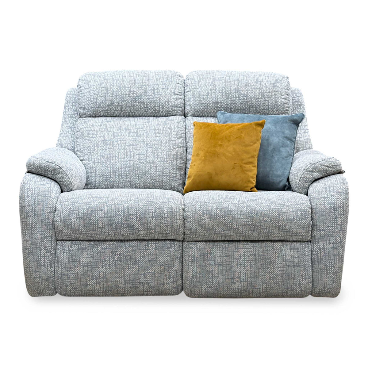 G Plan 'Kingsbury' B030 Remco Light Grey Fabric 2 Seater Power Recliner Sofa with Power Headrests and Power Lumbar