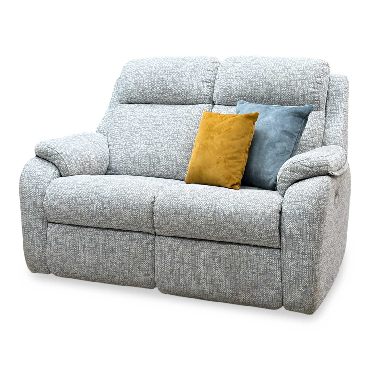 G Plan 'Kingsbury' B030 Remco Light Grey Fabric 2 Seater Power Recliner Sofa with Power Headrests and Power Lumbar