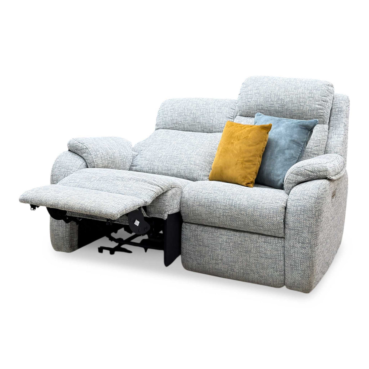 G Plan 'Kingsbury' B030 Remco Light Grey Fabric 2 Seater Power Recliner Sofa with Power Headrests and Power Lumbar