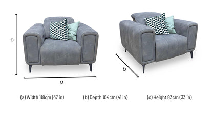 'Elphaba' Dexter Mocha Grey Velvet Fabric Power Recliner Chair with Storage Arms