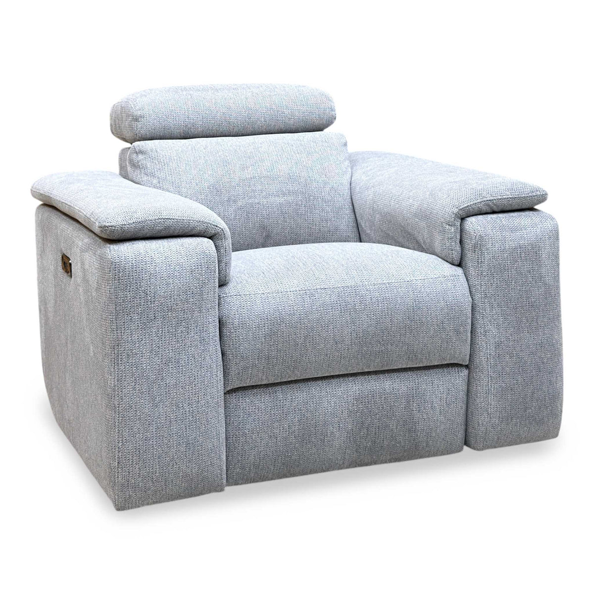 Nicoletti 'Davide' Zoia Glacier Grey 9505 Woven Fabric Swivel Rocker Recliner Chair