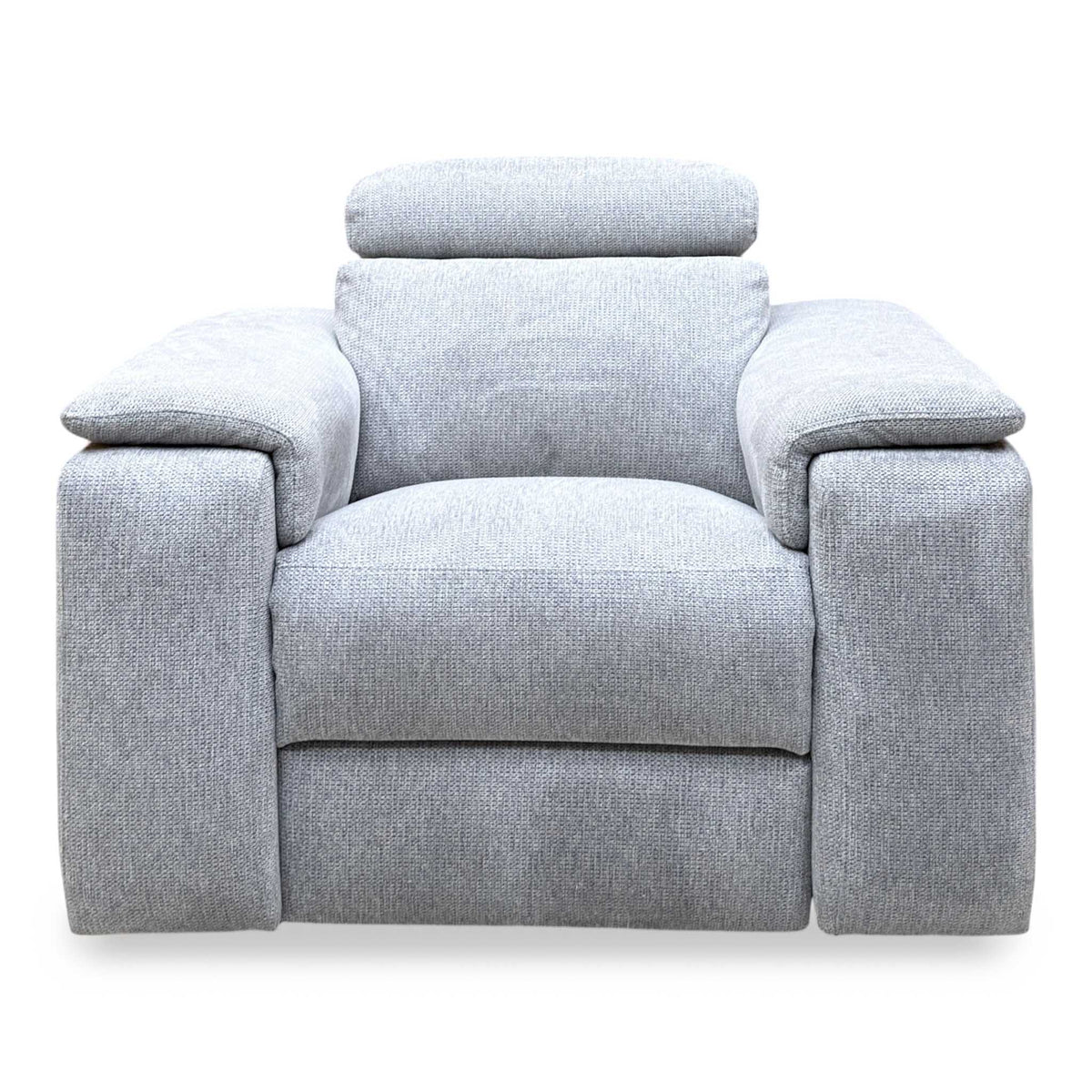 Nicoletti 'Davide' Zoia Glacier Grey 9505 Woven Fabric Swivel Rocker Recliner Chair
