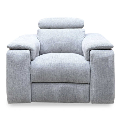 Nicoletti 'Davide' Zoia Glacier Grey 9505 Woven Fabric Swivel Rocker Recliner Chair