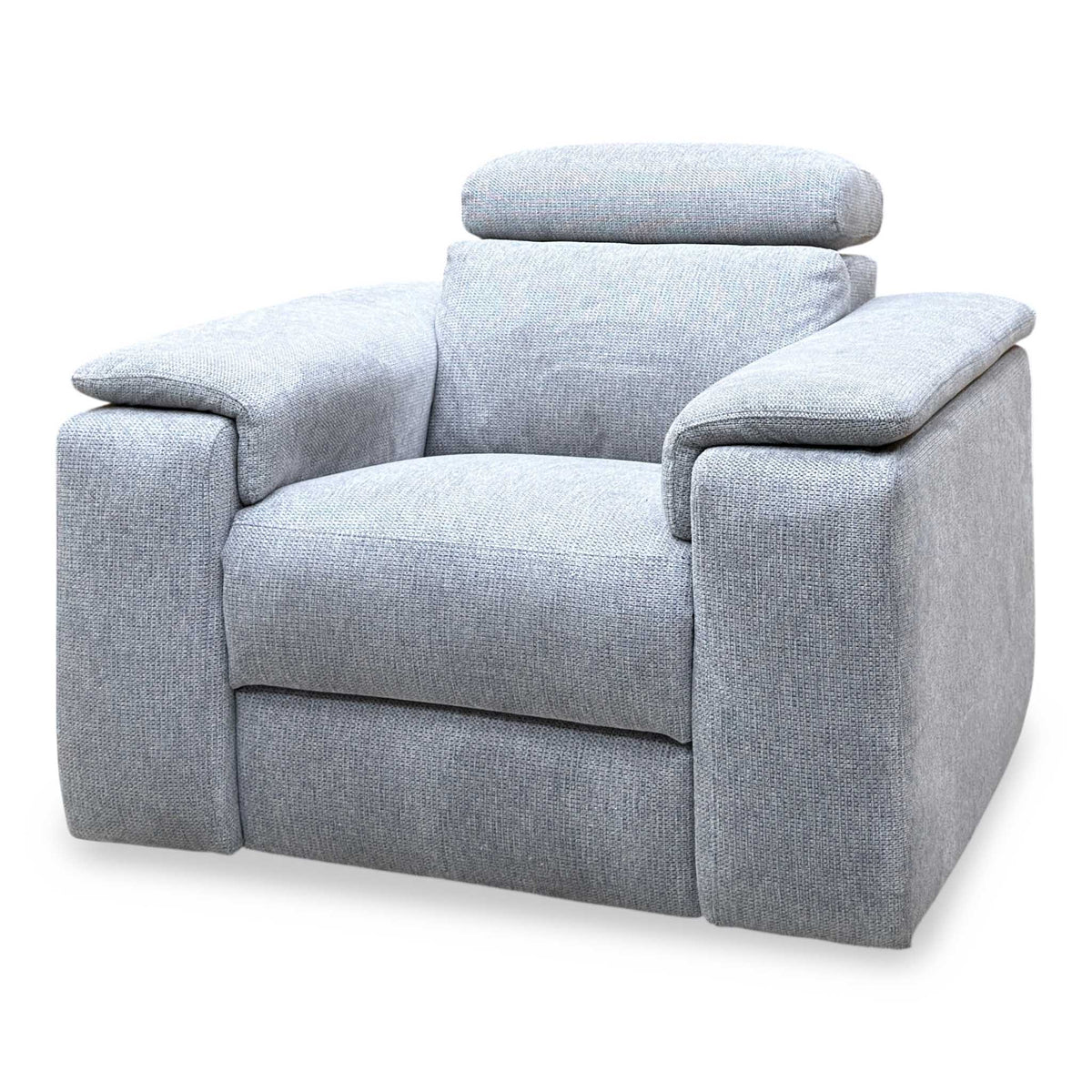 Nicoletti 'Davide' Zoia Glacier Grey 9505 Woven Fabric Swivel Rocker Recliner Chair