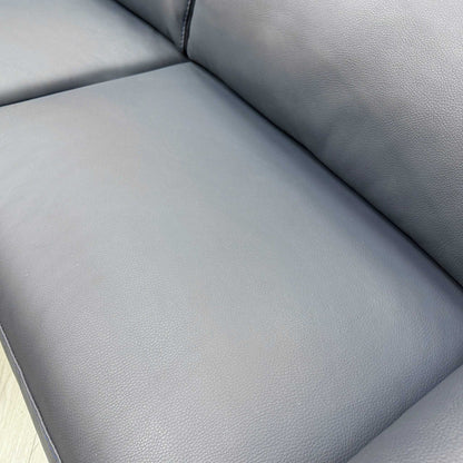 Nicoletti 'Davide' 81 Torello Blu Leather Small Power Recliner Corner Sofa