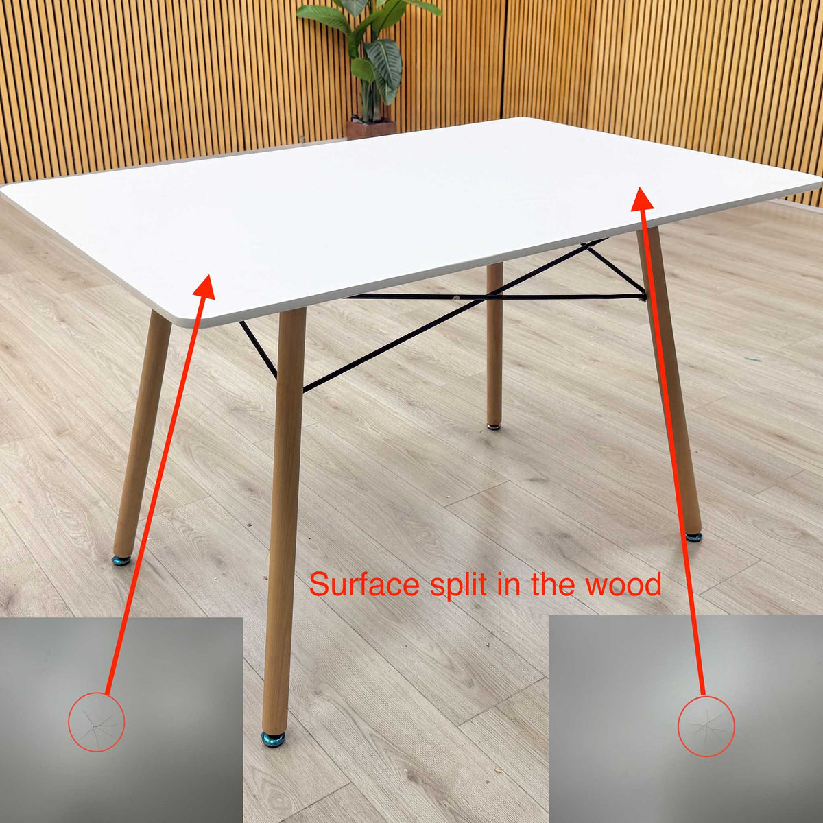 'Aaron' Veneer Wood Top Small Dining Table with Wooden Legs