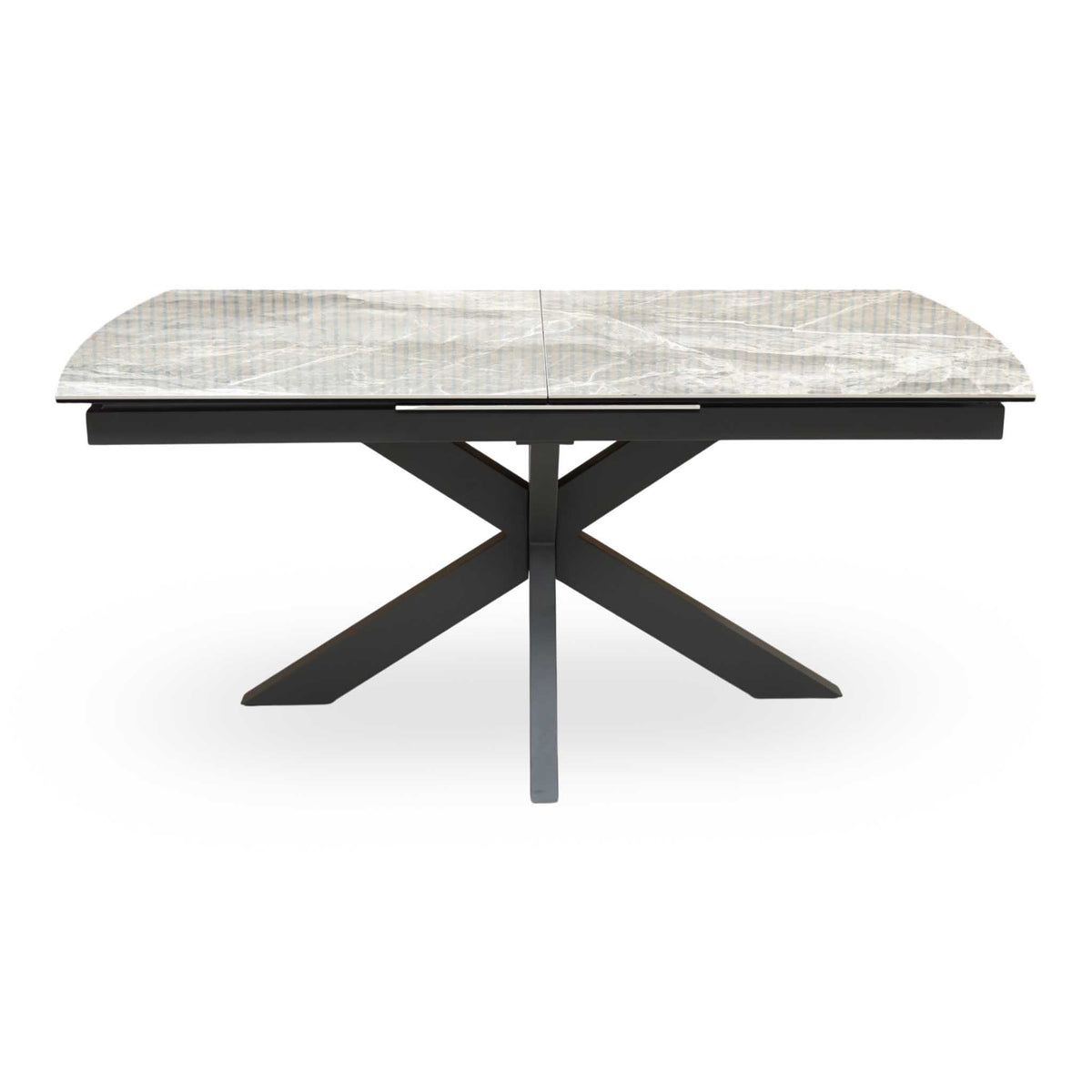 'Valerius' Marble Effect Sintered Stone Top Extending Dining Table