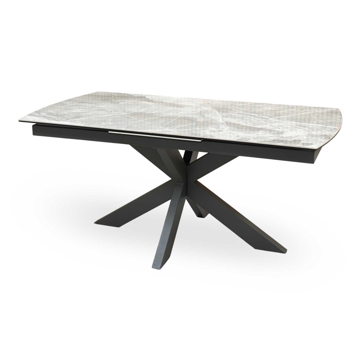 'Valerius' Marble Effect Sintered Stone Top Extending Dining Table