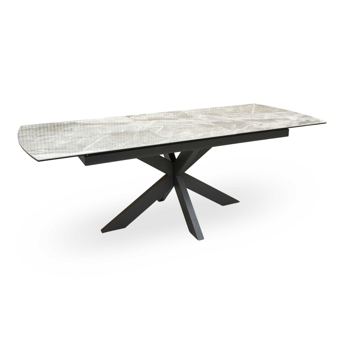 'Valerius' Marble Effect Sintered Stone Top Extending Dining Table