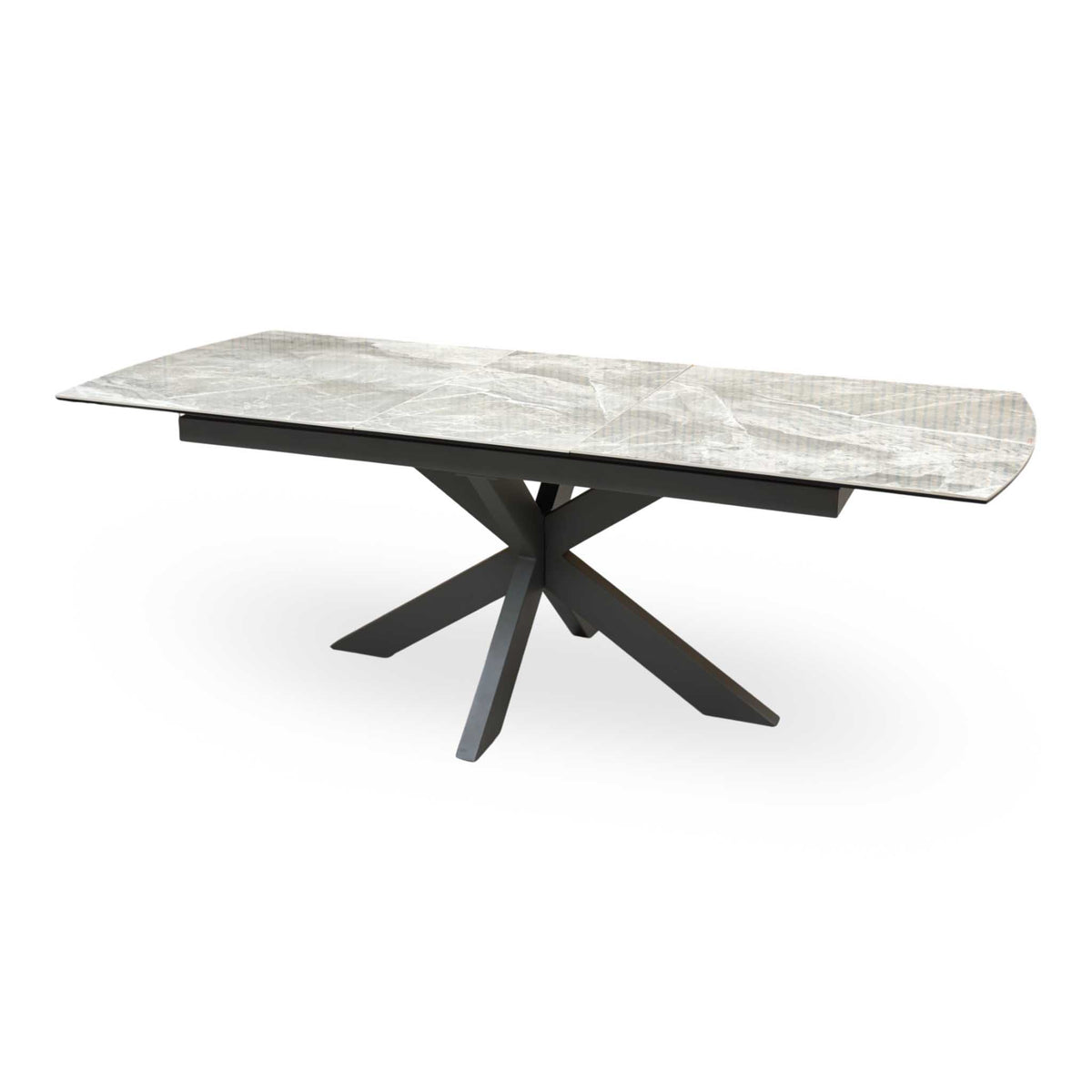 'Valerius' Marble Effect Sintered Stone Top Extending Dining Table