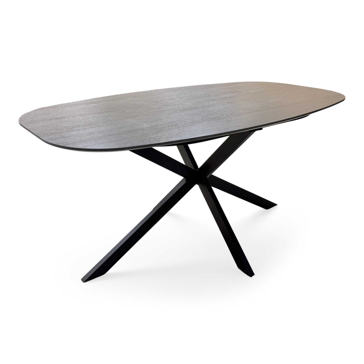 'Sadia' Smoked Oak Veneer Small Oval Dining Table