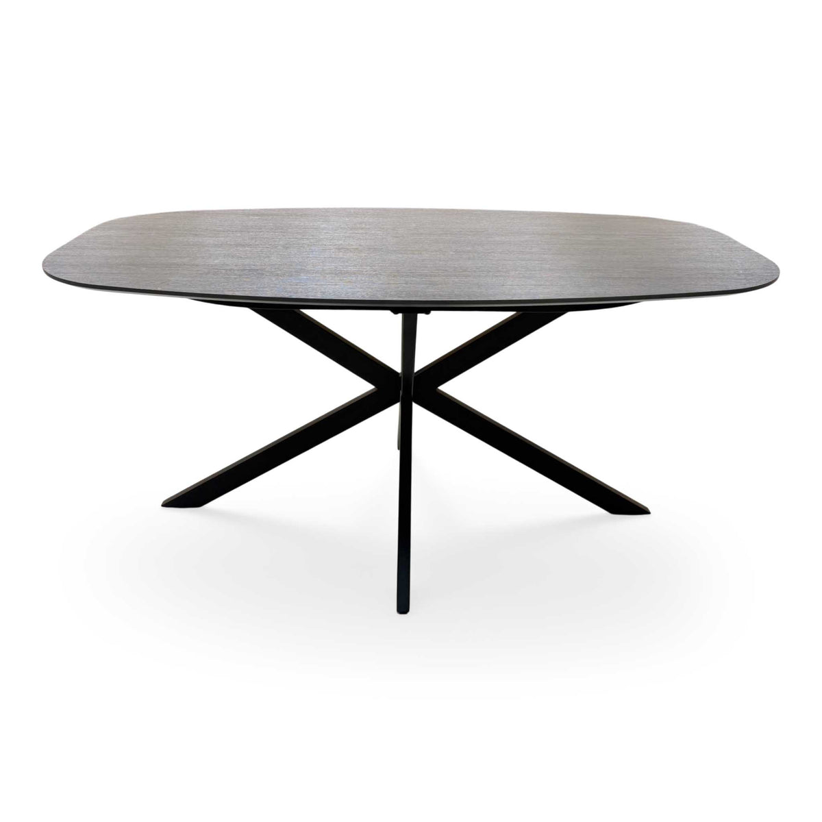 'Sadia' Smoked Oak Veneer Small Oval Dining Table