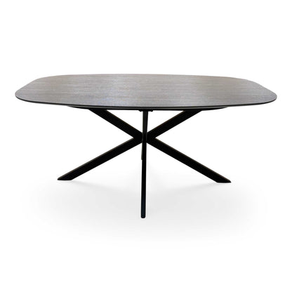 'Sadia' Smoked Oak Veneer Small Oval Dining Table