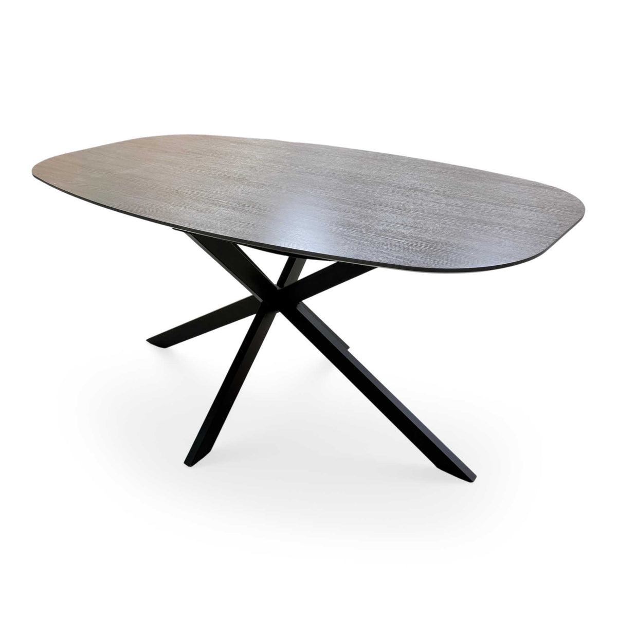 'Sadia' Smoked Oak Veneer Small Oval Dining Table