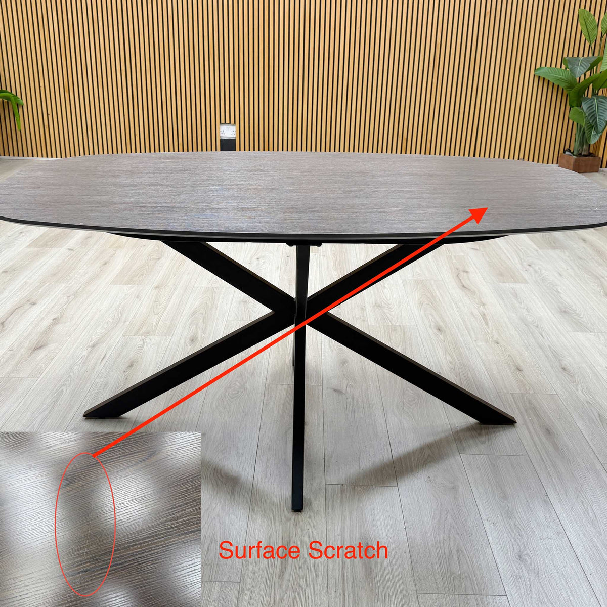 'Sadia' Smoked Oak Veneer Small Oval Dining Table