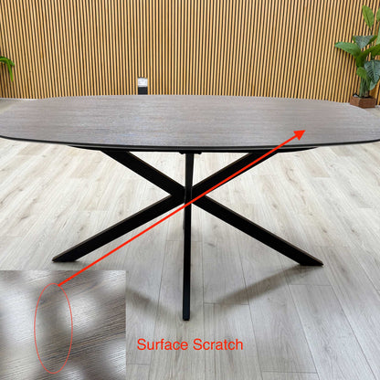 'Sadia' Smoked Oak Veneer Small Oval Dining Table