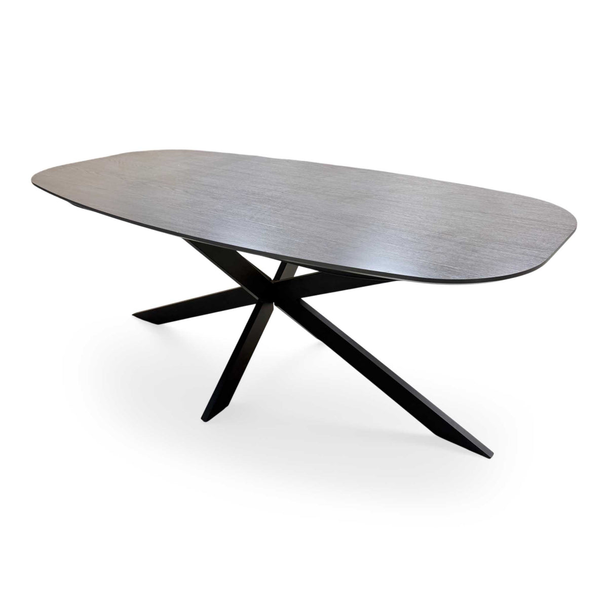 ‘Sadia’ Smoked Oak Veneer Large Oval Dining Table