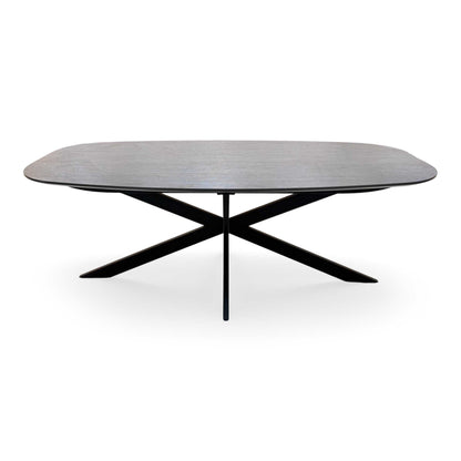 ‘Sadia’ Smoked Oak Veneer Large Oval Dining Table
