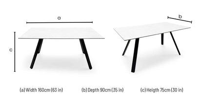 ‘Quinn’ Taupe Grey Sintered Stone Dining Table