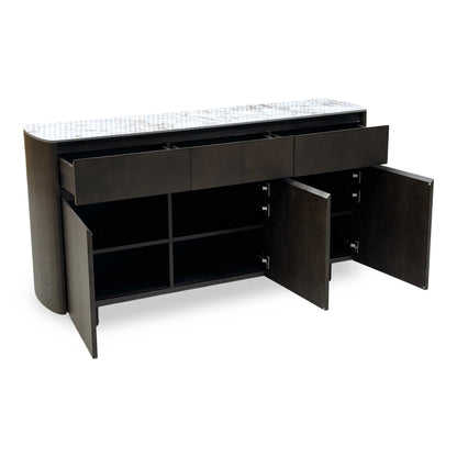 'Connor' White Ceramic Top 3 Door 3 Draw Sideboard