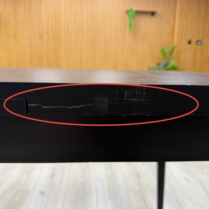 ‘Magda’ Black Solid Oak Large Extending Dining Table