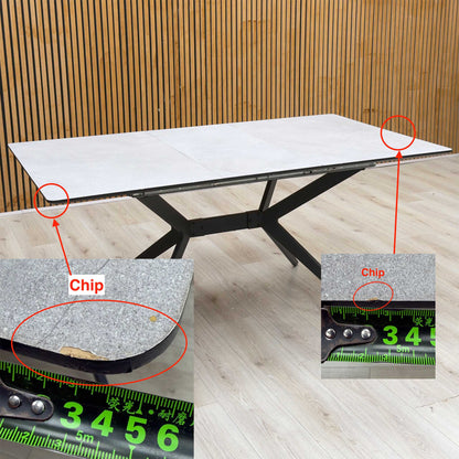 ‘Lia’ Grey Veneer Small Extending Dining Table