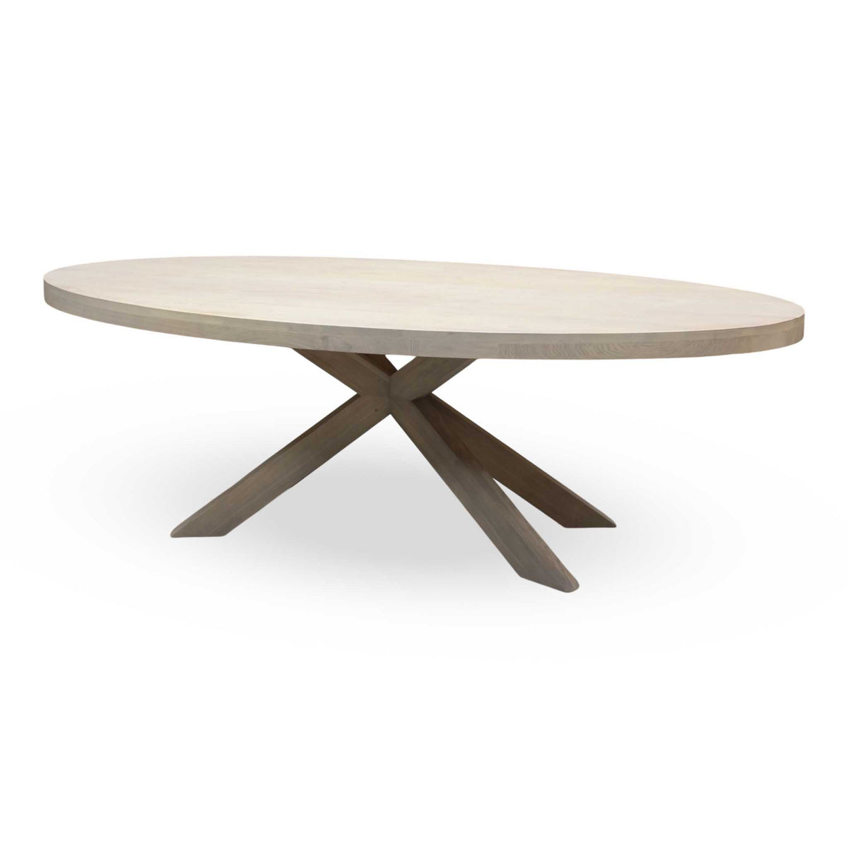 'Falun' Smoked Oak Solid Oak Large Oval Dining Table