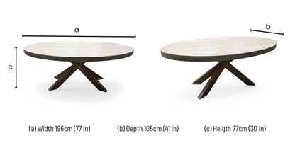 'Falun' Smoked Oak Solid Oak Small Oval Dining Table