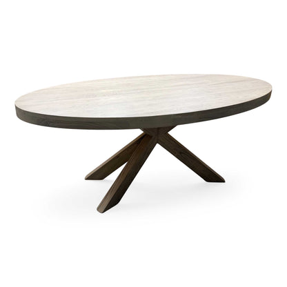'Falun' Smoked Oak Solid Oak Small Oval Dining Table