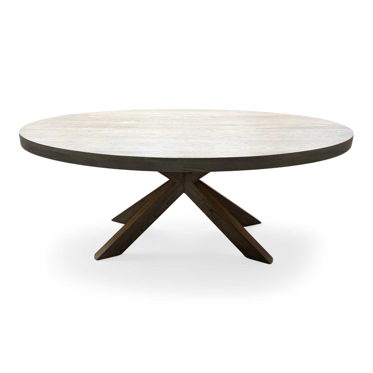 'Falun' Smoked Oak Solid Oak Small Oval Dining Table