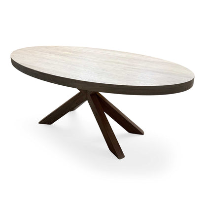 'Falun' Smoked Oak Solid Oak Small Oval Dining Table