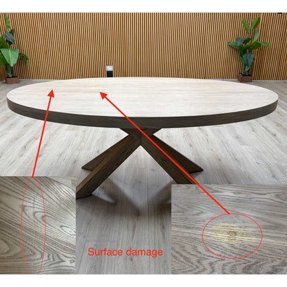 'Falun' Smoked Oak Solid Oak Small Oval Dining Table