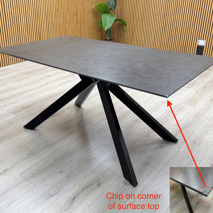 'Kya' Black Sintered Stone Top Dining Table