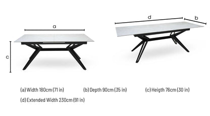 Kore Grey Sintered Stone Top Large Extending Dining Table – view 9