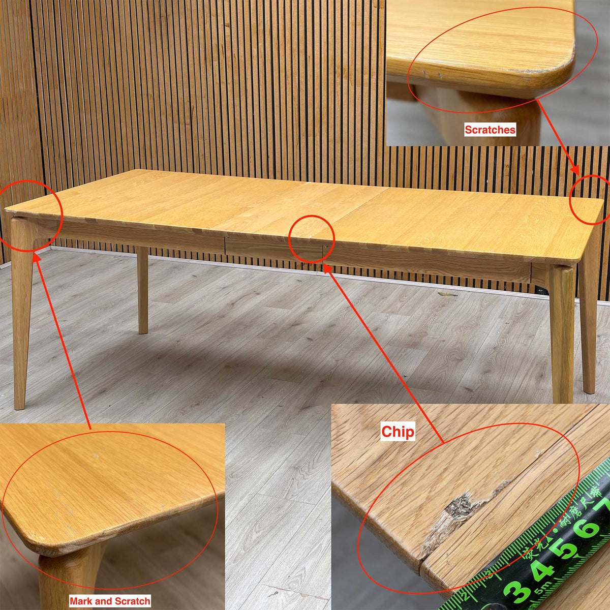 'Hadley' Medium Oak Solid Oak Large Extending Dining Table