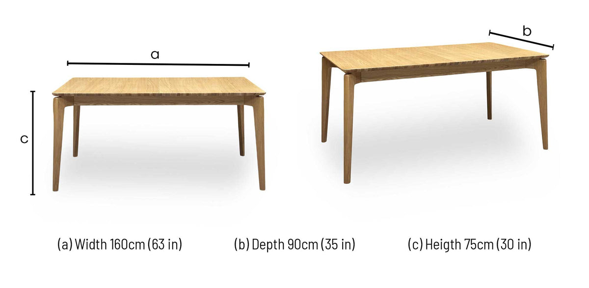 'Hadley' Medium Oak Solid Oak Large Dining Table