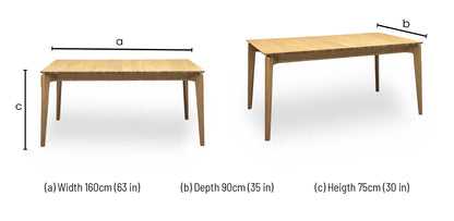 'Hadley' Medium Oak Solid Oak Large Dining Table