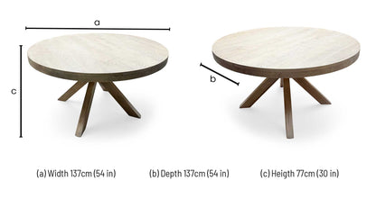 'Falun' Smoked Oak Solid Oak Round Dining Table