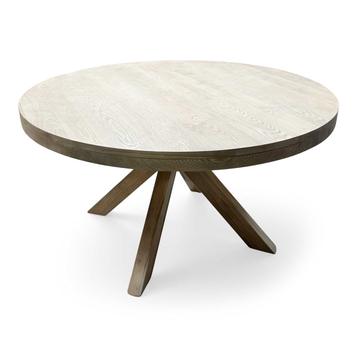 'Falun' Smoked Oak Solid Oak Round Dining Table